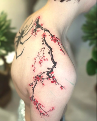 Japanese watercolor tattoo Houston Horimu Ink