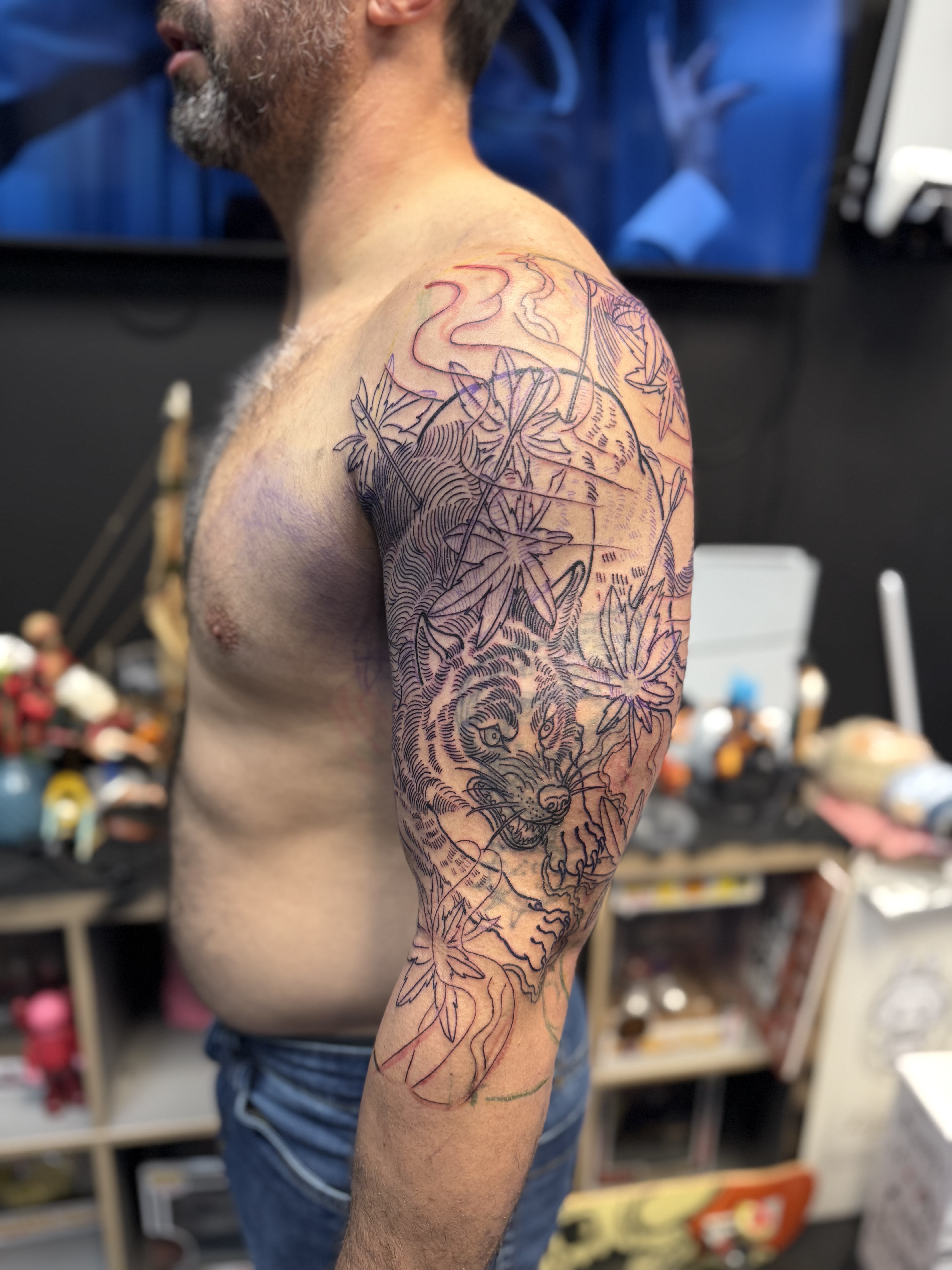 Custom tattoo composition by Zack Yang