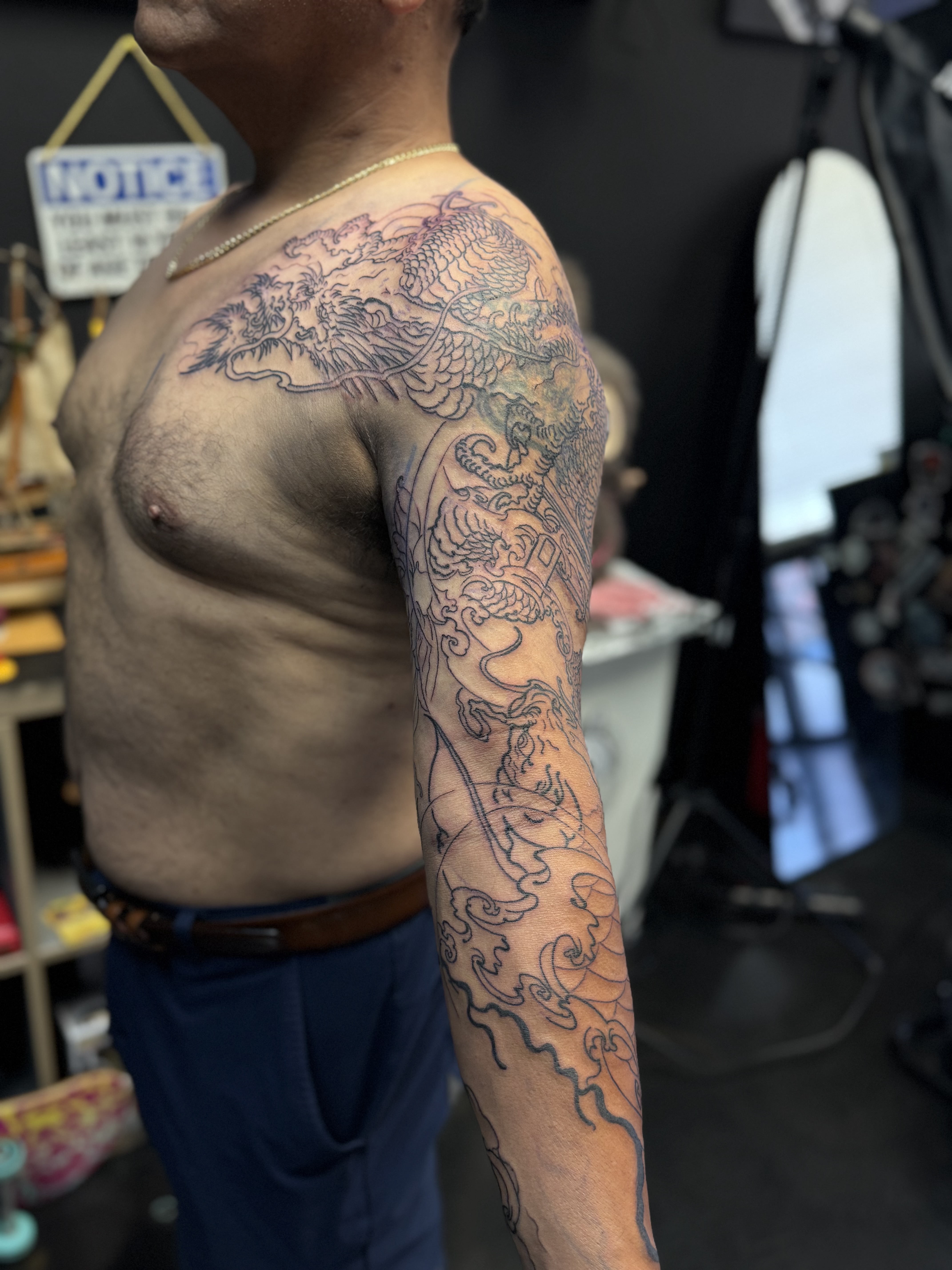 Japanese traditional tattoo shading by Zack Yang